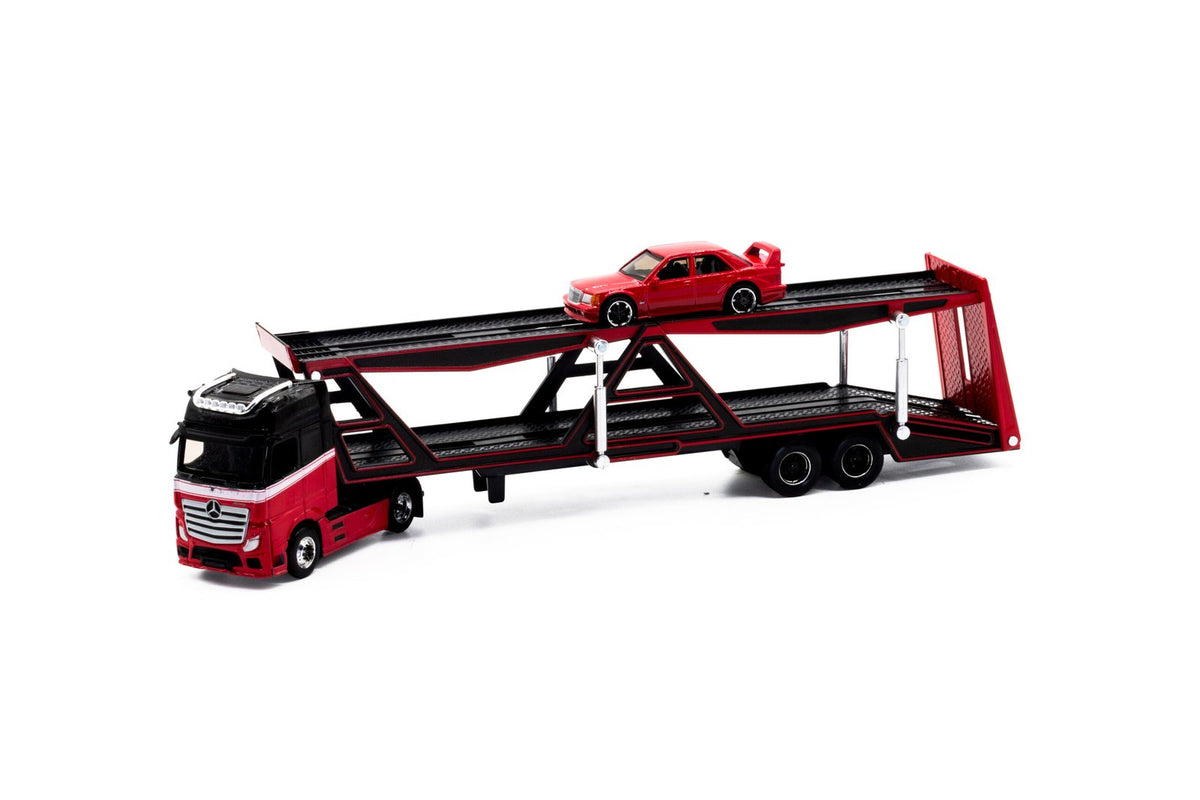 Transporter Desing Mercedes-Benz Actros 1851190E0 1990 Escala 1:64  w/1 Car Escala 1:64