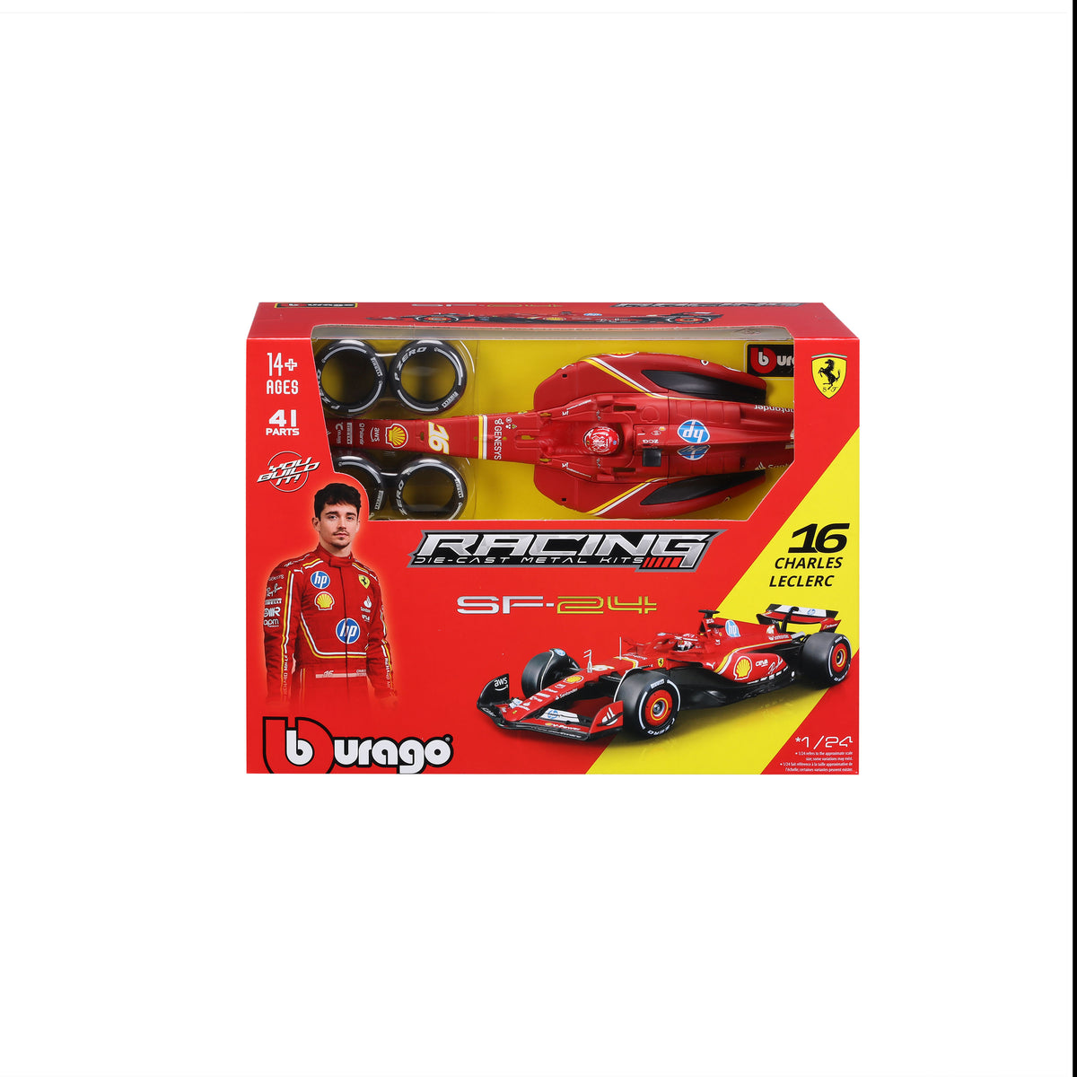Model Kit Race Ferrari Sf-24 Escala 1:24 C/casco Leclerc #16
