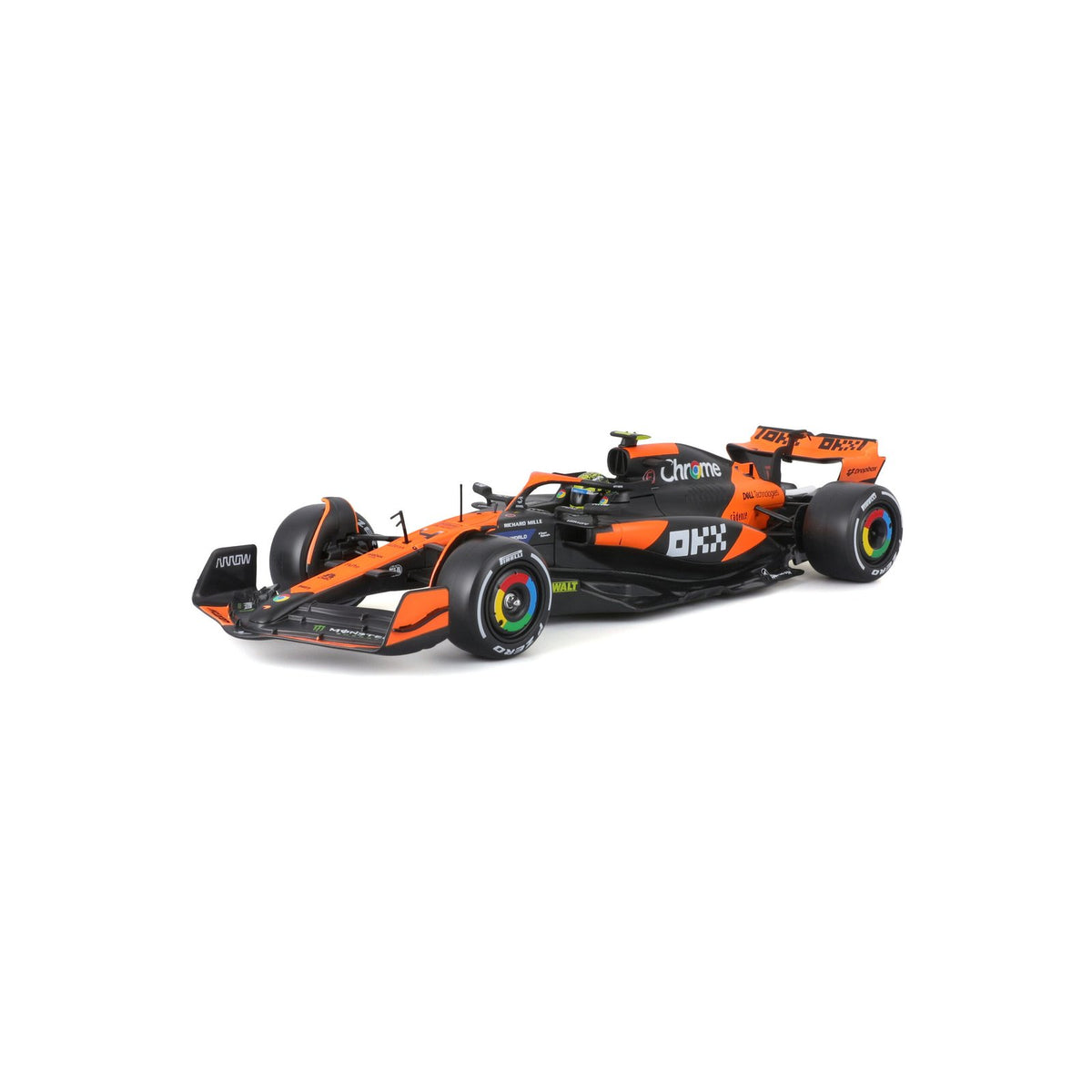 Race McLaren MCL38 2024 con casco Norris #4 Escala 1:24