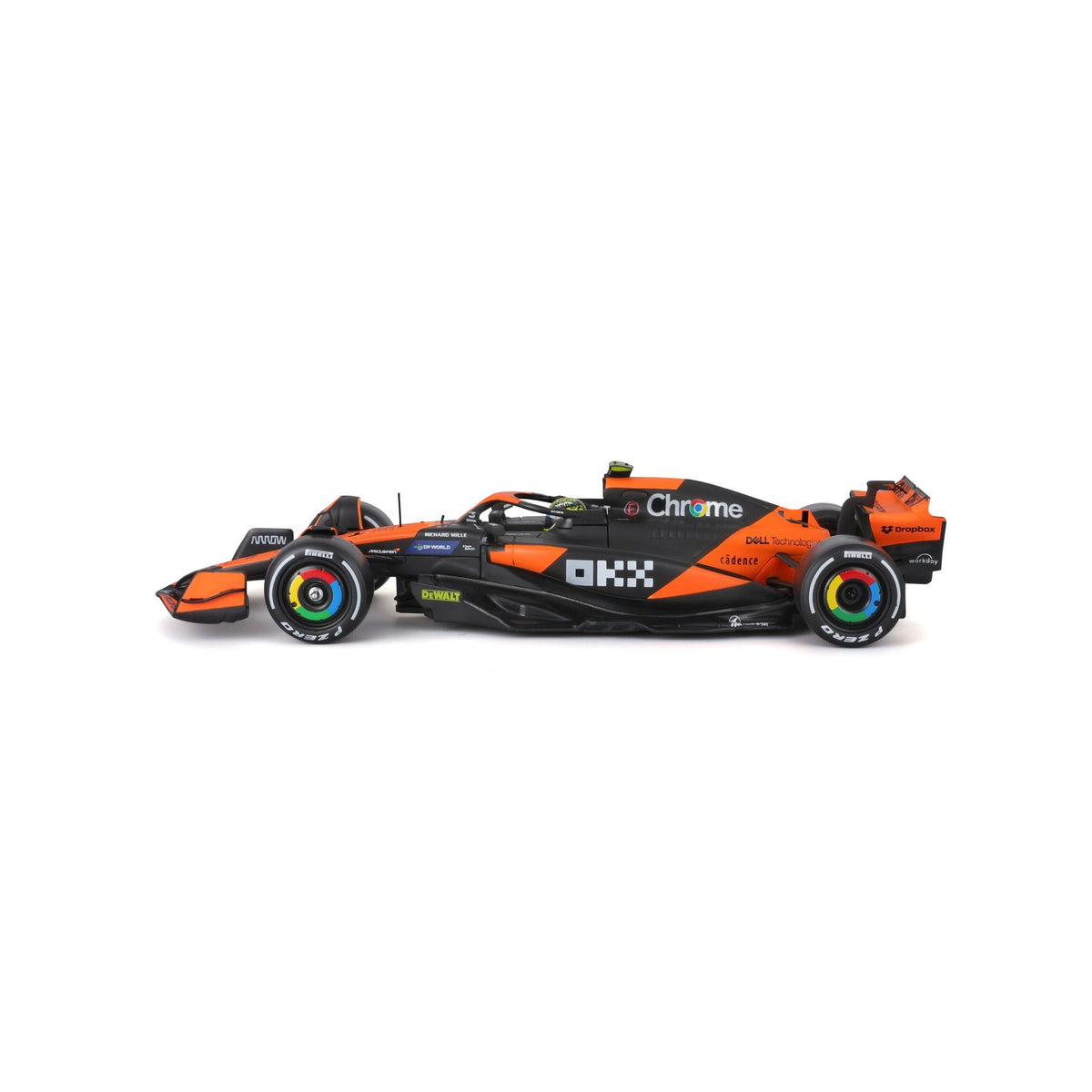 Race McLaren MCL38 2024 con casco Norris #4 Escala 1:24