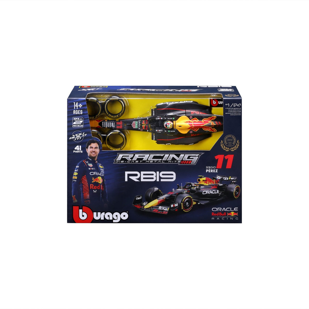 Model Kit Race Oracle RB19 2023 con casco Checo Pérez #11 Escala 1:24
