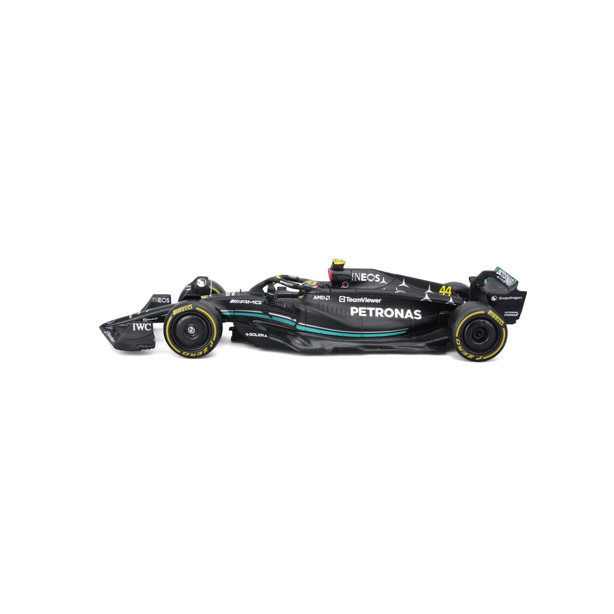 Model Kit Race Mercedes W14 2023 con casco Hamilton #44 Escala 1:24