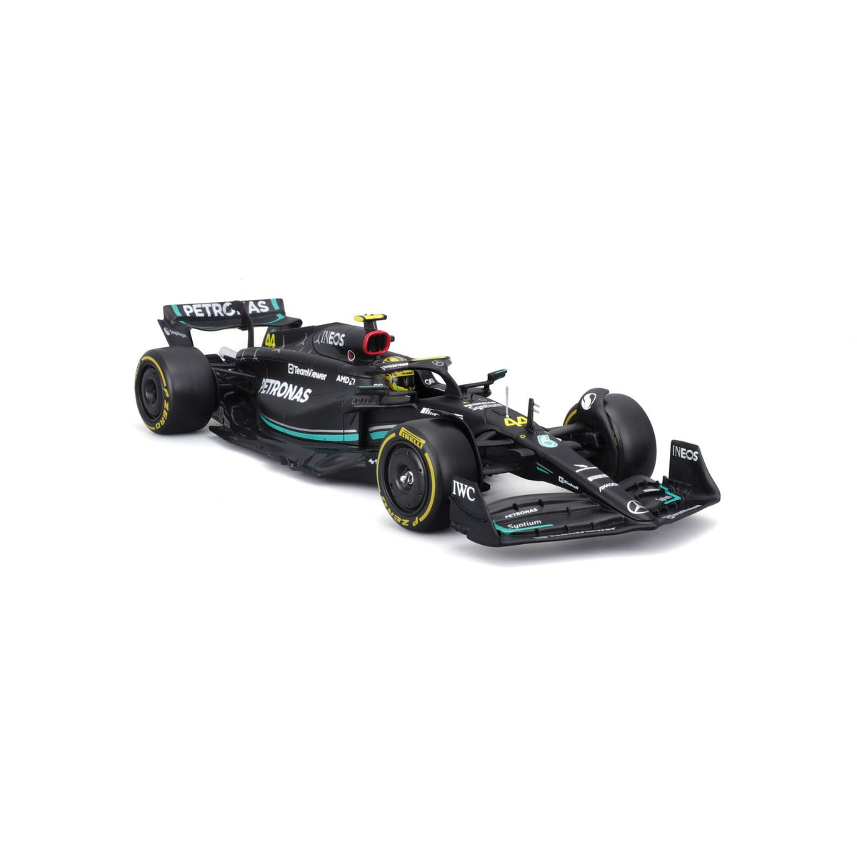 Model Kit Race Mercedes W14 2023 con casco Hamilton #44 Escala 1:24