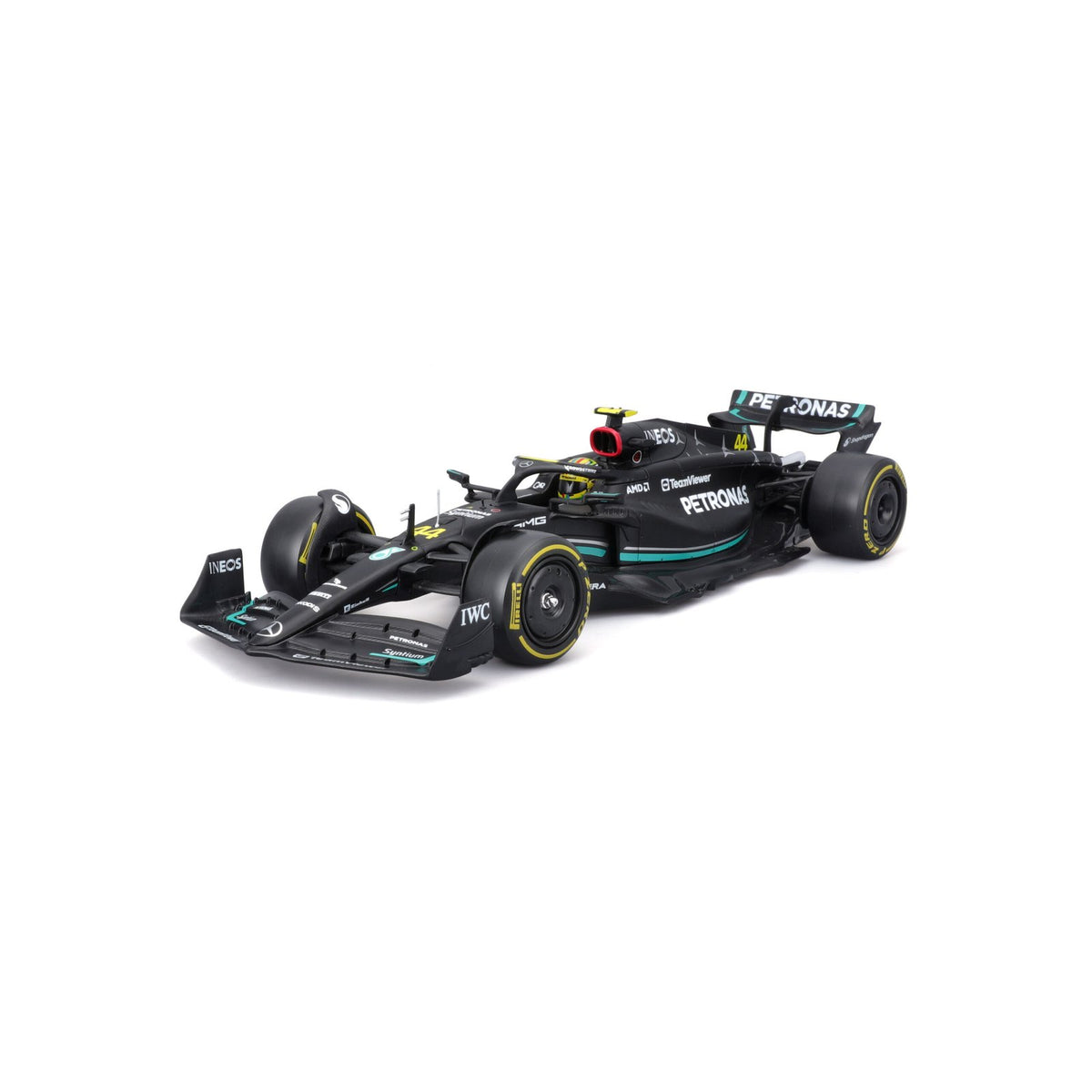 Model Kit Race Mercedes W14 2023 con casco Hamilton #44 Escala 1:24