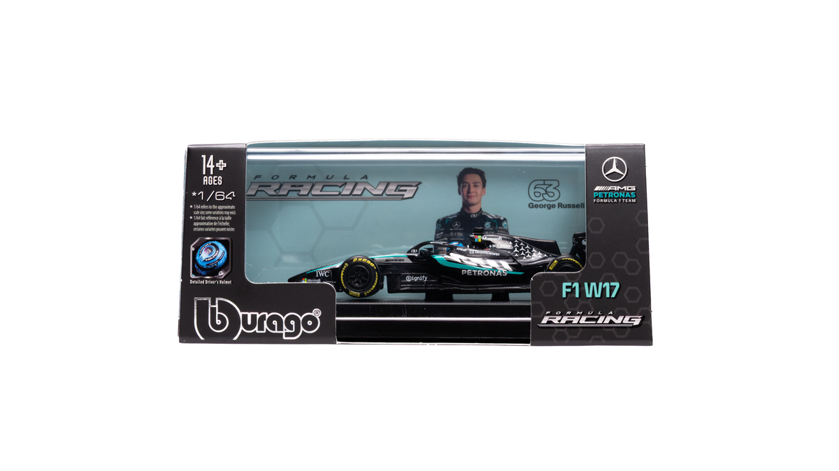 Race Formula Mercedes W17 (2026) c/casco Russell #63 A Escala 1:64