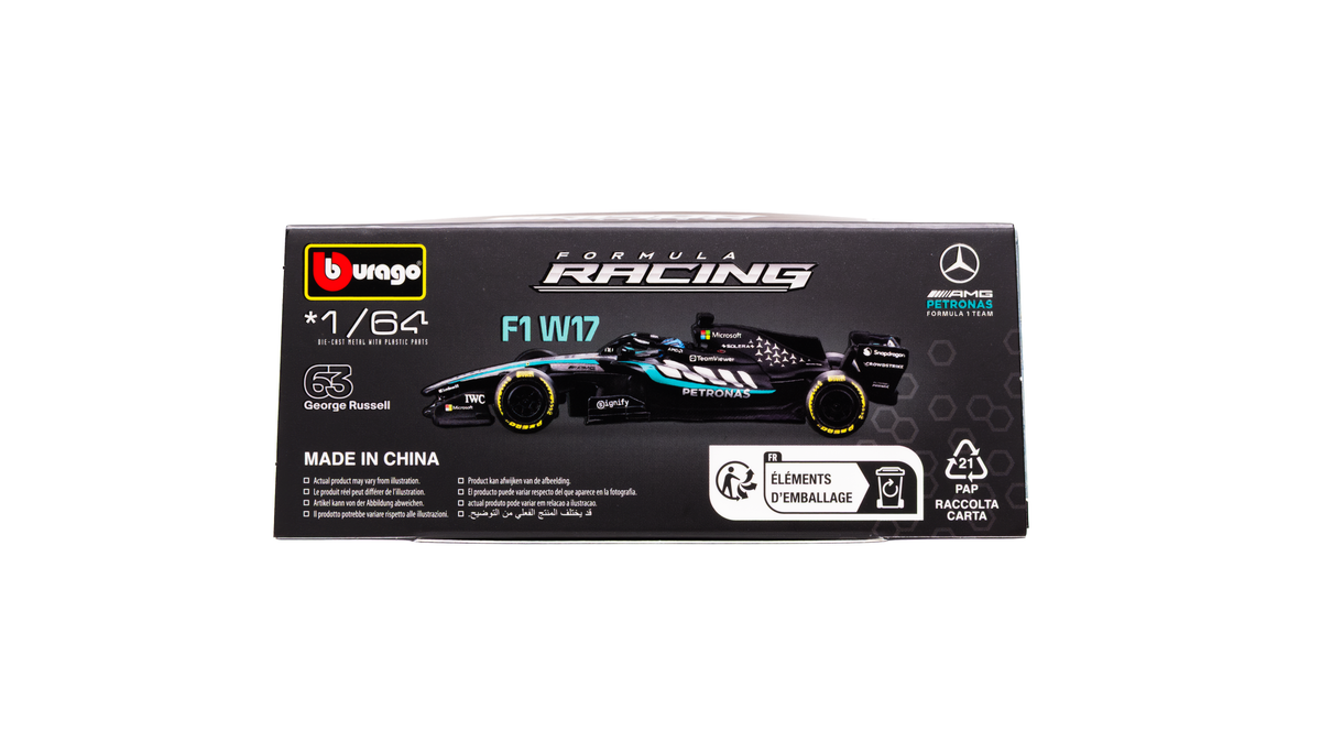 Race Formula Mercedes W17 (2026) c/casco Russell #63 A Escala 1:64