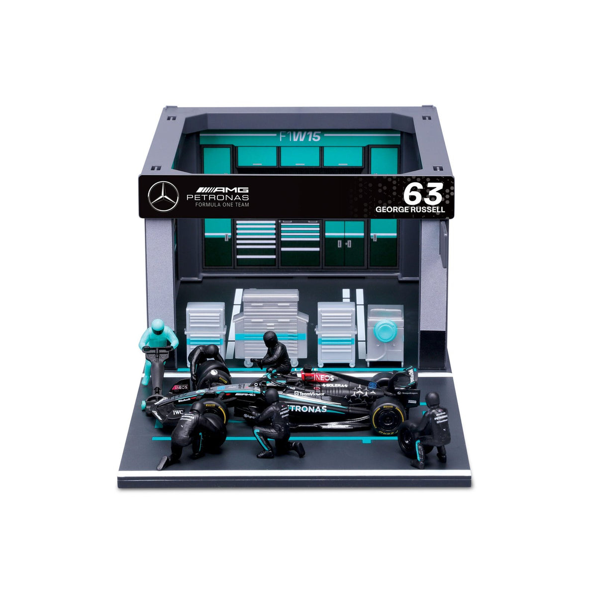 Pit Pass Race Mercedes W15 2024 Russell #63 Escala 1:43