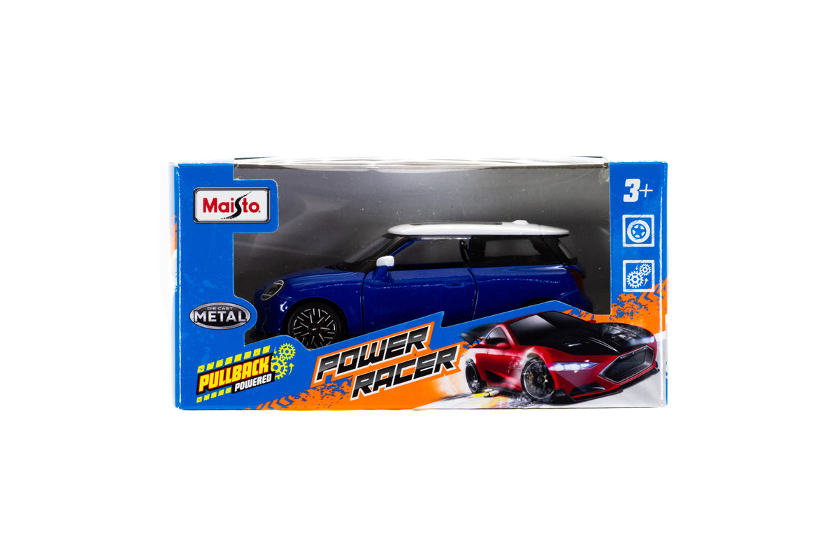 Mini Cooper Se Maisto  Power Racer A Escala 1:43 Azul Azul