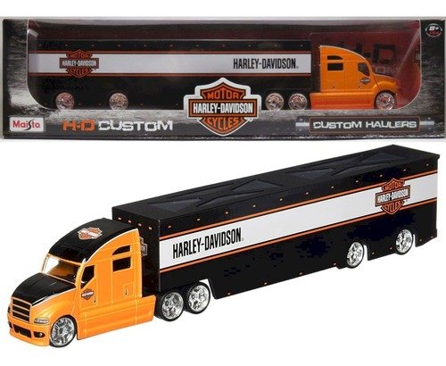 Camión Remolque Harley-davidson V2 Hd Custom 1/64 Maisto_0