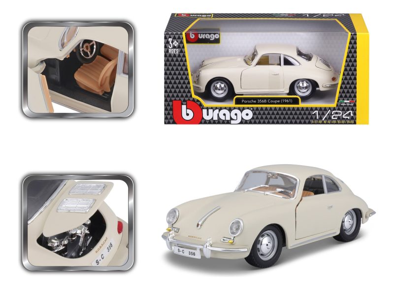 Burago Porsche 356b Coupé 1961 Ivory A Escala 1:24_7