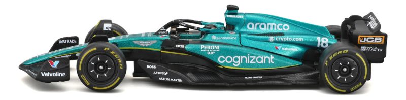 Bburago F1 Race Aston Martin Amr23 2023 #18 Stroll Con Casco_3