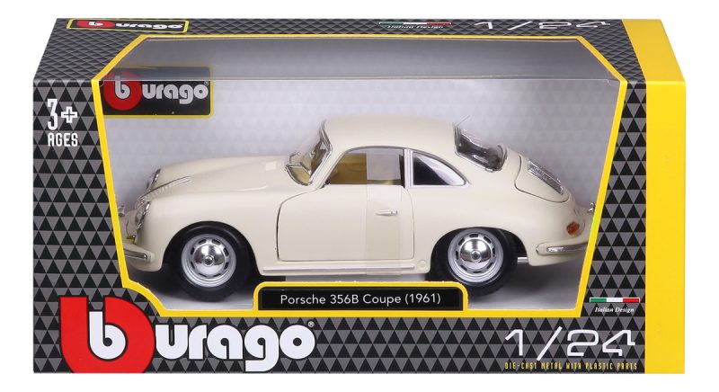 Burago Porsche 356b Coupé 1961 Ivory A Escala 1:24_6