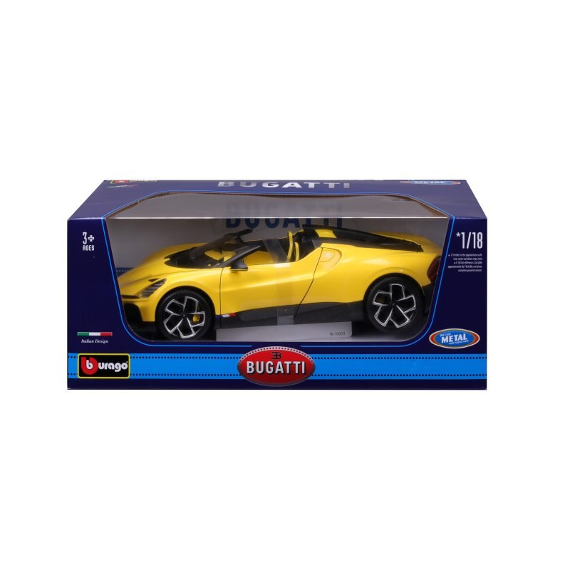 Auto Bugatti Mistral a Escala 1:18 color amarillo - Image 5