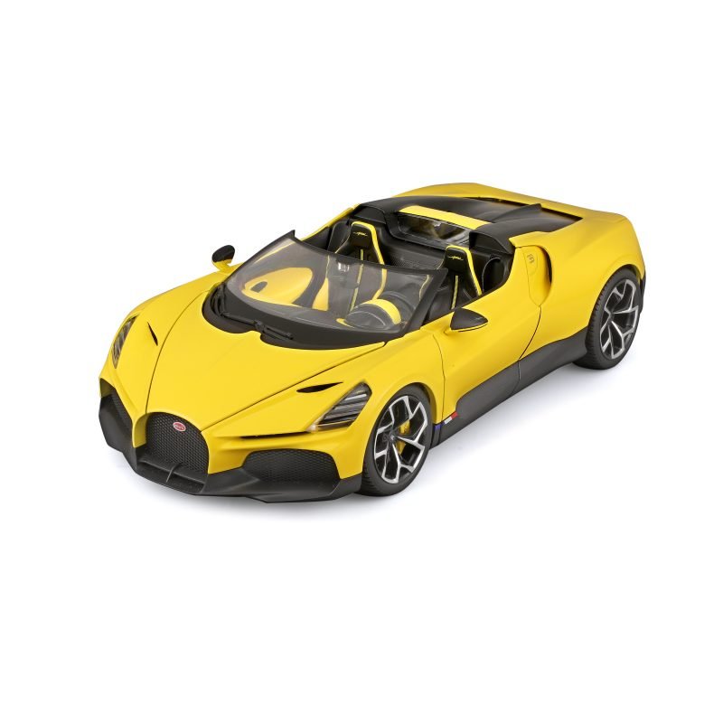 Auto Bugatti Mistral a Escala 1:18 color amarillo