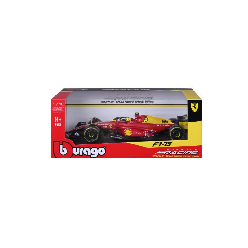 Auto Burago Ferrari Sf-75 2022 Edición Italian Gp a Escala1:18 color rojo - #55 Sainz - Image 6