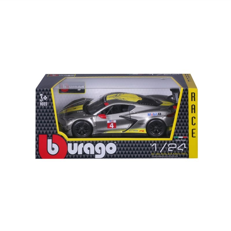 Auto Chevrolet Corvette C8r 6.2 L V8 2020 a Escala 1:24 color gris - Image 4