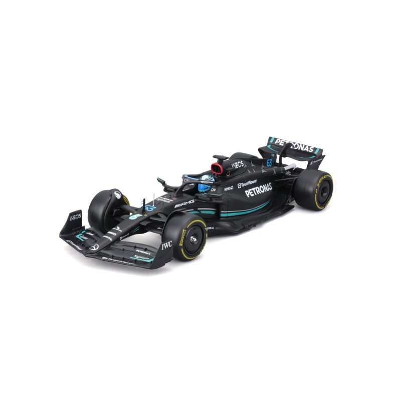 Auto Bburago F1 Race Mercedes W14 2023 a Escala 1:24 con Conductor - Russell #63
