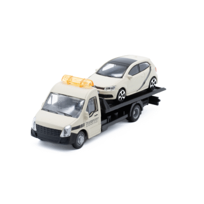 Grua Street Fire Flatbed Transport con auto