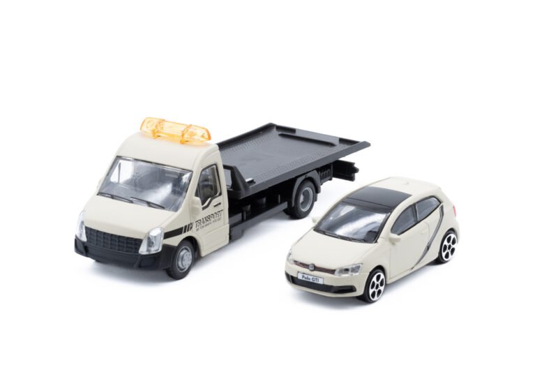 Grua Street Fire Flatbed Transport con auto - Image 3