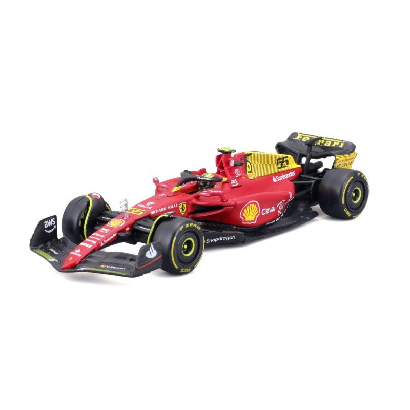 Auto Bburago F1 75 Aniversario Giallo Modena 2022 a Escala 1:43 - #55 Carlos Sainz