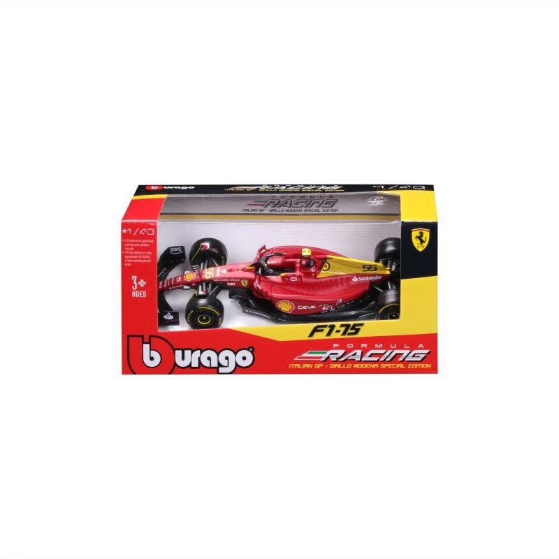 Auto Bburago Ferrari F1-75 Monza 2022 a Escala 1:43 - #55 Carlos Sainz - Image 6