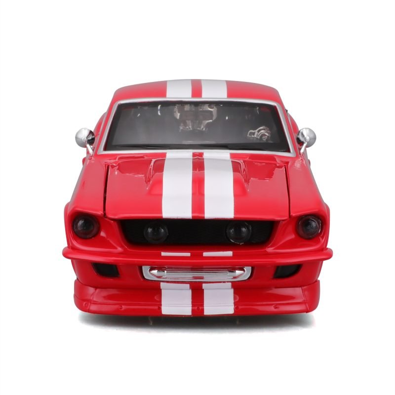 Auto Muscle Ford Mustang Gt 1967 a Escala 1:24 color rojo - Image 4
