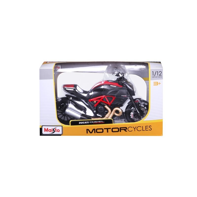 Moto Ducati Diavel Carbon a Escala 1:12 color negro/rojo - Image 5