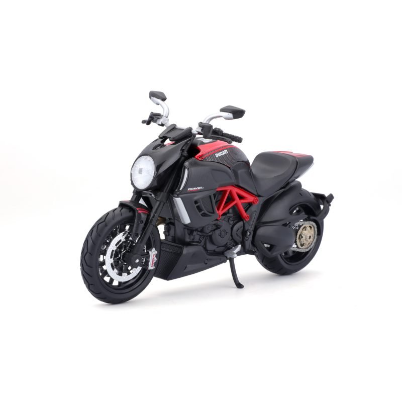 Moto Ducati Diavel Carbon a Escala 1:12 color negro/rojo