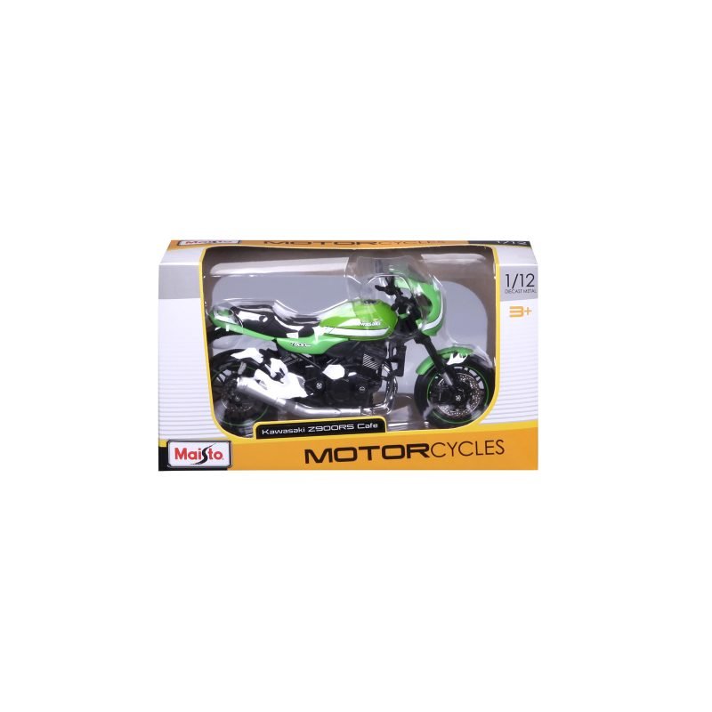 Moto Kawasaki Z900RS Cafe a Escala 1:12 color verde limon - Image 5