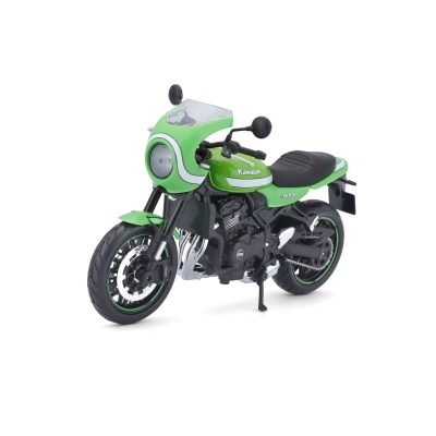 Moto Kawasaki Z900RS Cafe a Escala 1:12 color verde limon