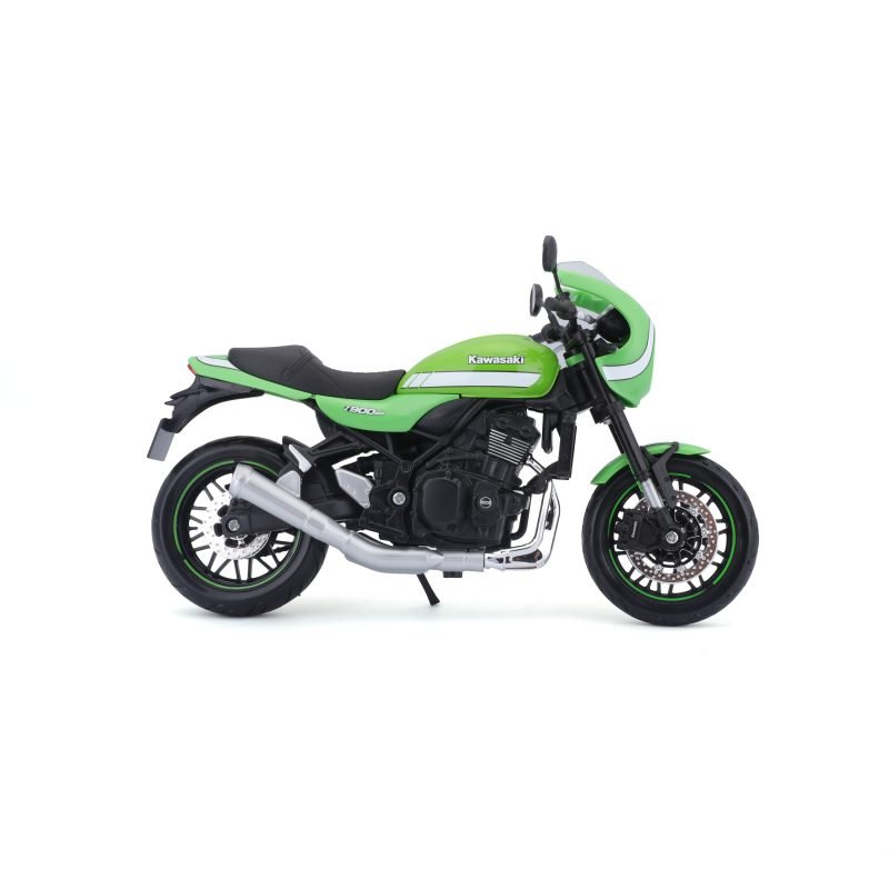 Moto Kawasaki Z900RS Cafe a Escala 1:12 color verde limon - Image 2