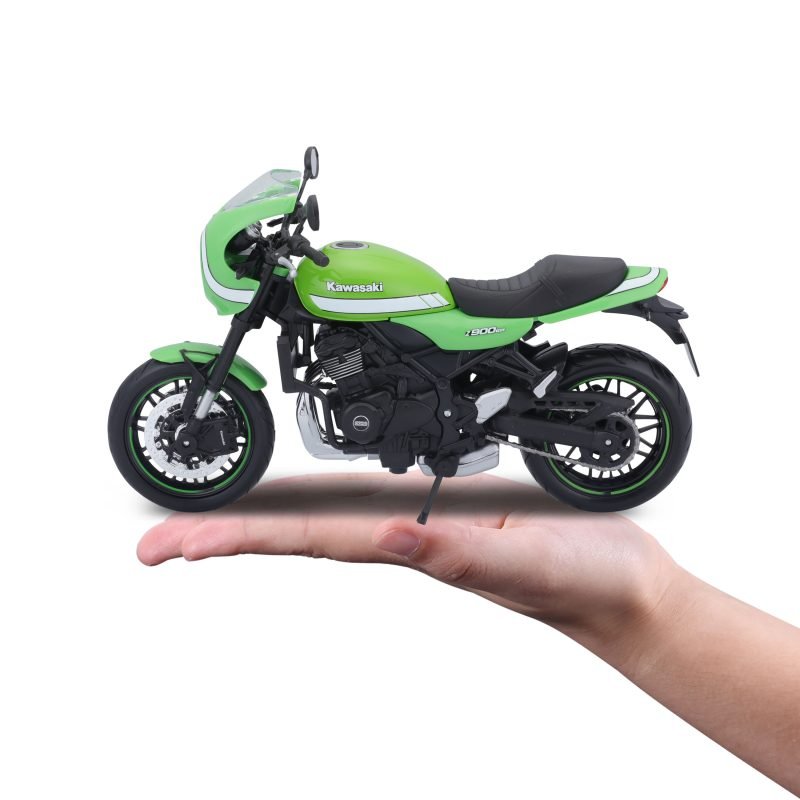 Moto Kawasaki Z900RS Cafe a Escala 1:12 color verde limon - Image 4