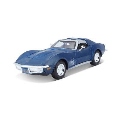 Auto Se Chevrolet Corvette 1970 a Escala 1:24 color azul