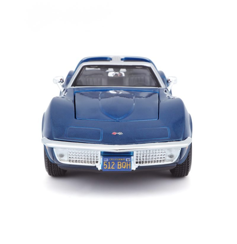Auto Se Chevrolet Corvette 1970 a Escala 1:24 color azul - Image 5