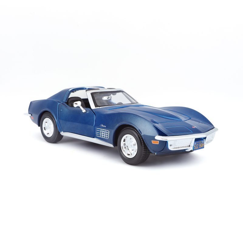 Auto Se Chevrolet Corvette 1970 a Escala 1:24 color azul - Image 2