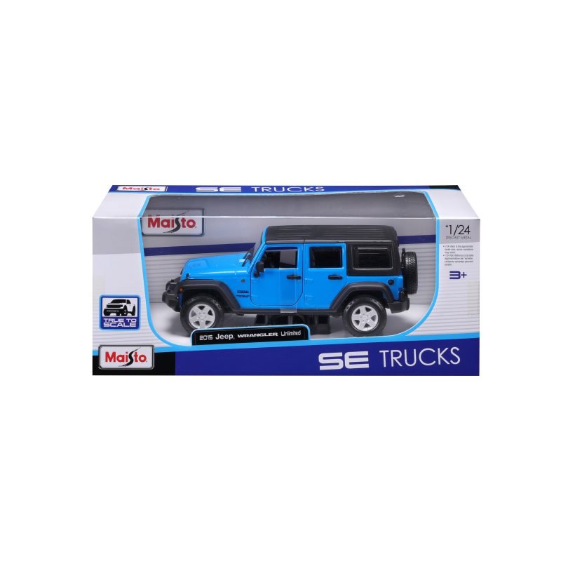 Camioneta Jeep Wrangler Unlimited 2015 Maisto a Escala 1:24 color azul - Image 6