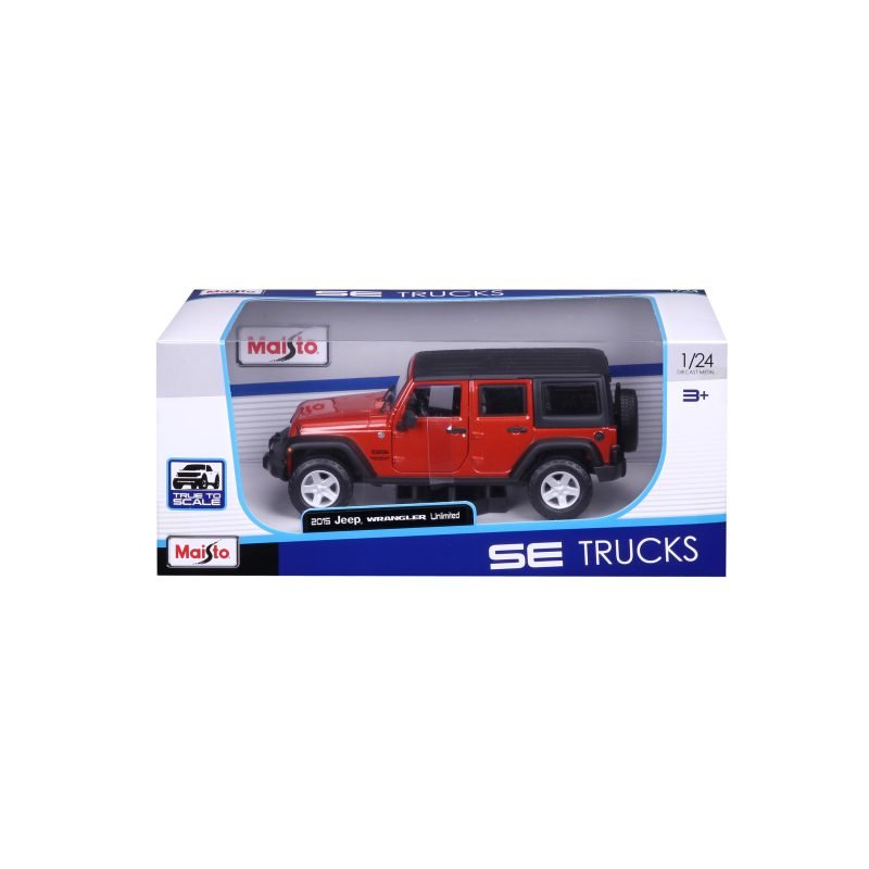 Camioneta Jeep Wrangler Unlimited Sport 2015 a Escala 1:24 color naranja - Image 7