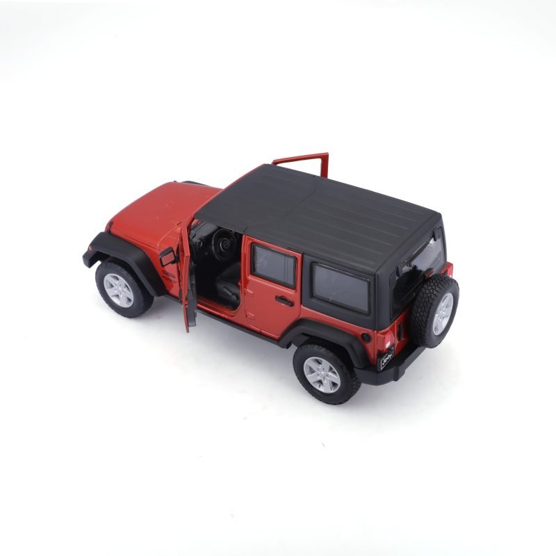 Camioneta Jeep Wrangler Unlimited Sport 2015 a Escala 1:24 color naranja - Image 3