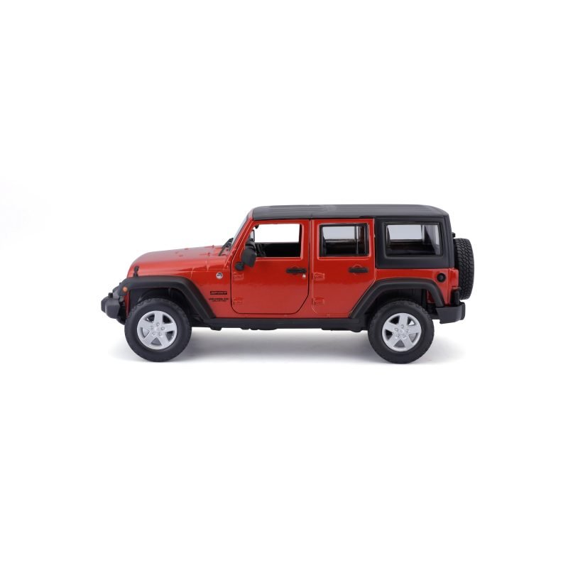 Camioneta Jeep Wrangler Unlimited Sport 2015 a Escala 1:24 color naranja - Image 4