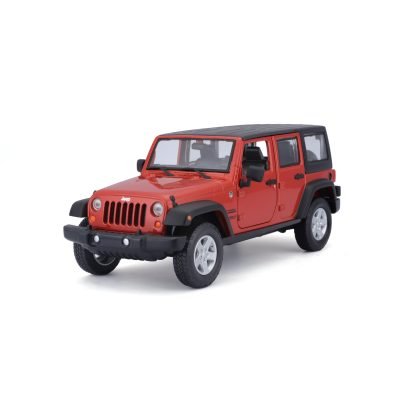Camioneta Jeep Wrangler Unlimited Sport 2015 a Escala 1:24 color naranja