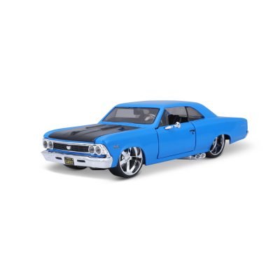 Auto Muscle Chevy Chevelle Ss 396 1966 a Escala 1:24 color azul