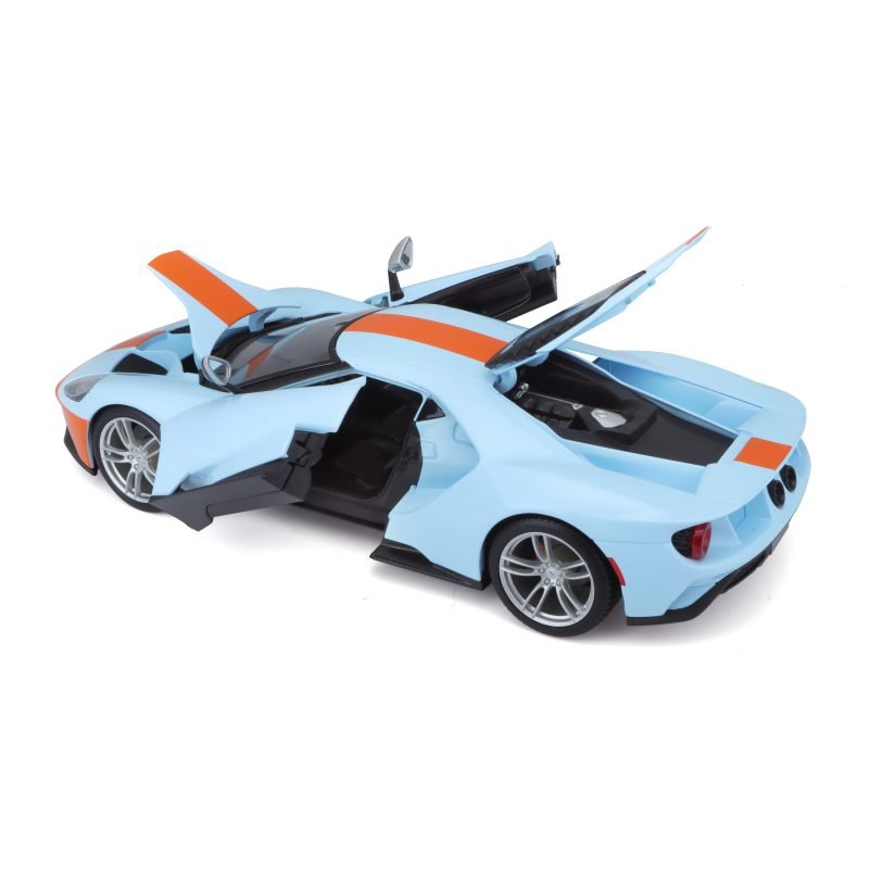 Auto Ford Gt 2019 a Escala 1:18 color azul/naranja - Image 3