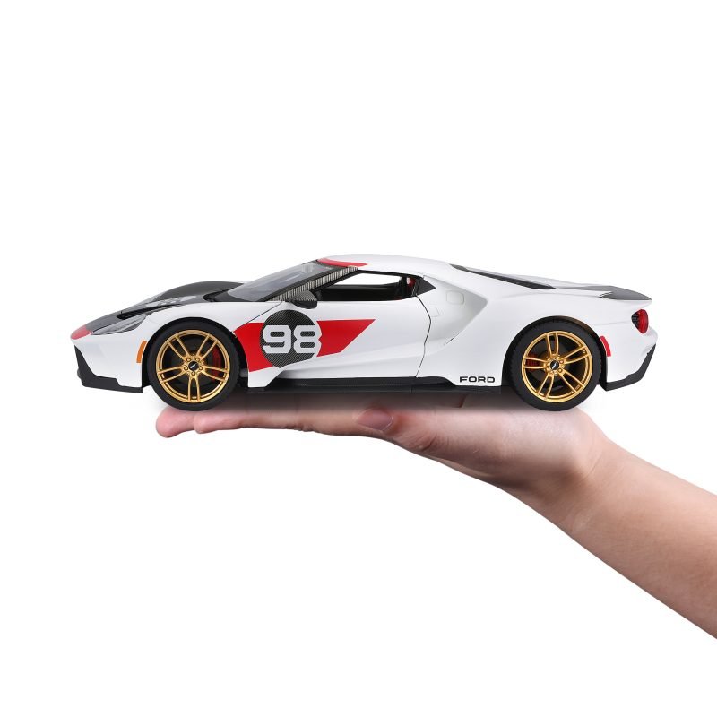 Auto Ford GT Heritage Series 2021 #98 a Escala 1:18 color blanco/negro/rojo - Image 5