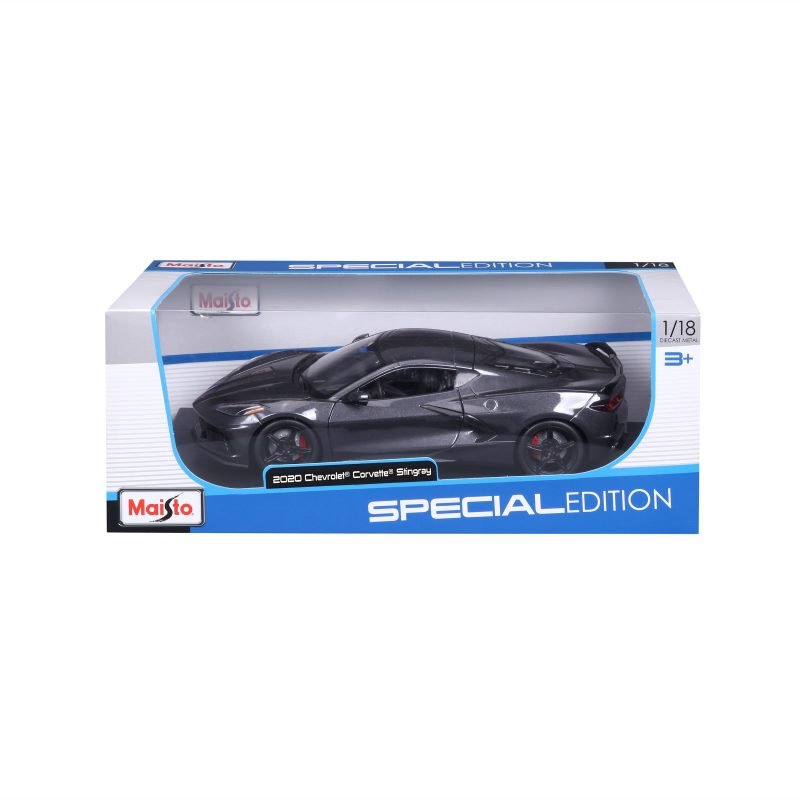 Auto Chevrolet Corvette Stingray Z51 Edición Especial 2020 a Escala 1:18 color gris - Image 2