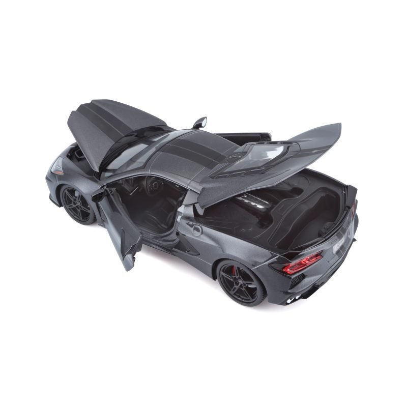 Auto Chevrolet Corvette Stingray Z51 Edición Especial 2020 a Escala 1:18 color gris - Image 4