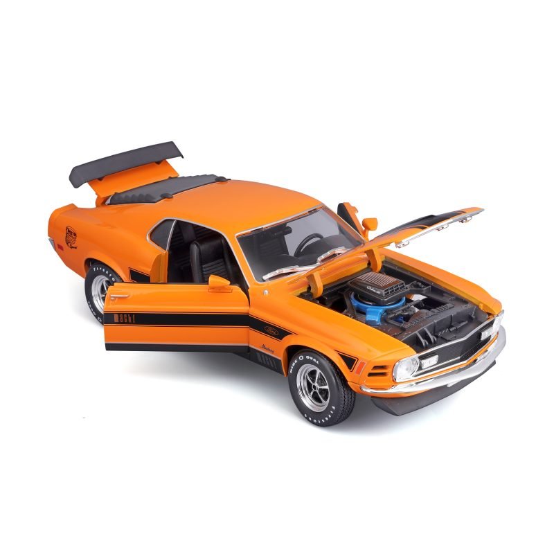 Ford Mustang Mach 1 1970 a Escala 1:18 color naranja - Image 4