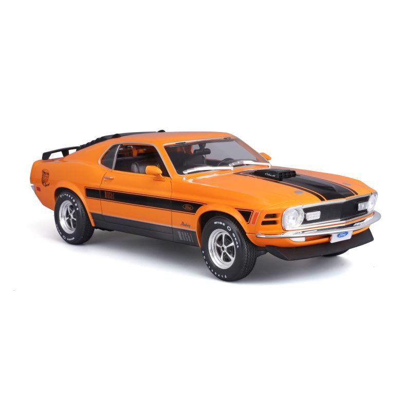 Ford Mustang Mach 1 1970 a Escala 1:18 color naranja - Image 2