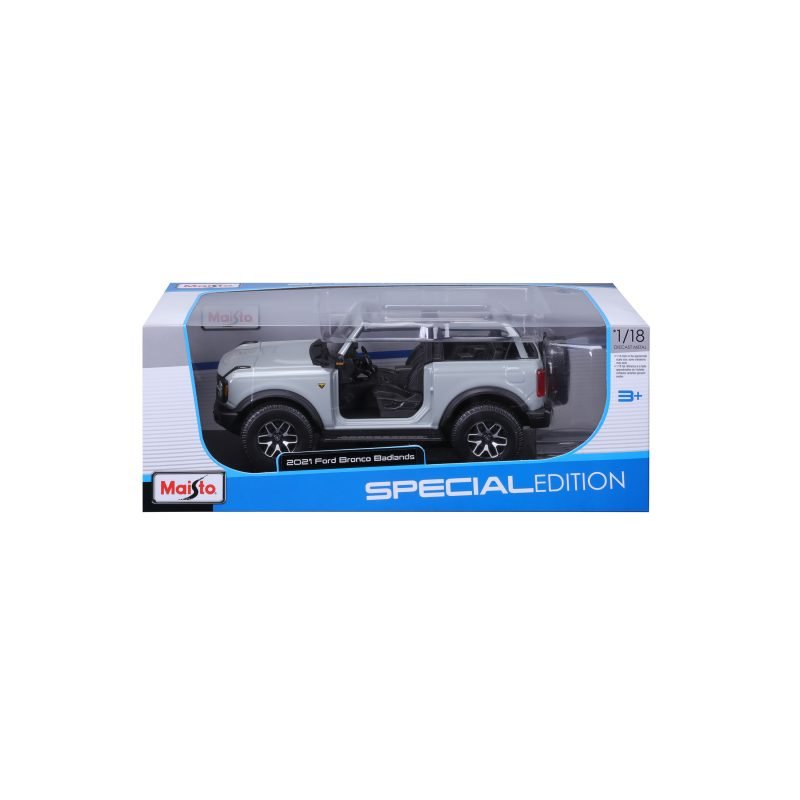 Camioneta Ford Bronco Badlands 2021 A Escala 1:18 color gris cactus - Image 6