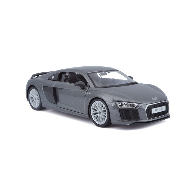 Auto Audi R8 V10 Plus Maisto a Escala 1:24 color gris metálico - Image 2