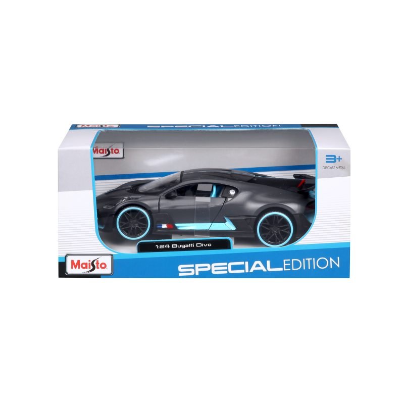 Auto SE Bugatti Divo Edición Especial a Escala 1:24 color negro/azul - Image 6